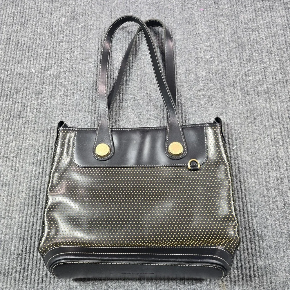 Vintage Dooney & Bourke Tote Bag‎ Womens Black Perforated Leather Made in USA